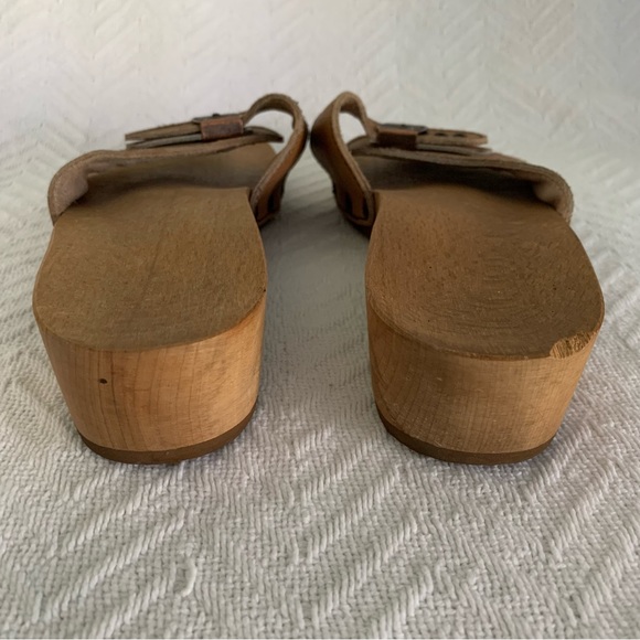 Women’s 7 Vintage 70’s Dr. Scholls Natural Wheat Wooden Exercise Sandals AUSTRIA - Picture 6 of 16